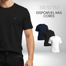 Kit com 3 Camiseta de Algodão Manga Curta Bravto