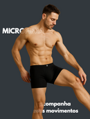 Kit com 6 Cueca Boxer Microfibra Classic Preto, Chumbo e Marinho BRAVTO