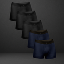 Kit com 5 Cuecas Boxer Classic Antimicrobiana Bravto