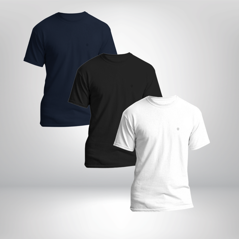 Kit com 3 Camiseta de Algodão Manga Curta Bravto