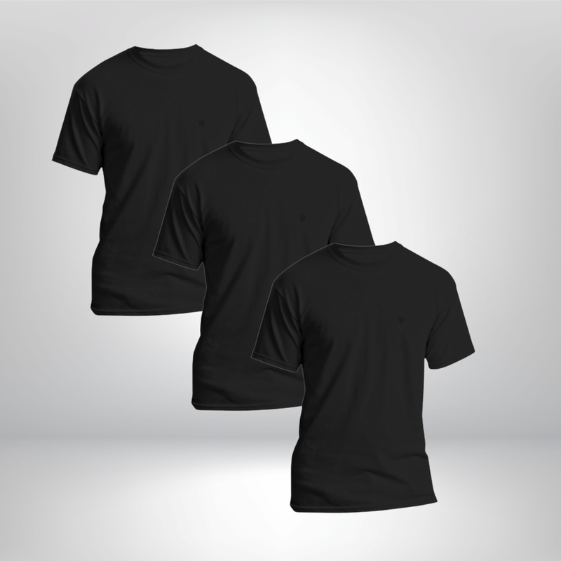 Kit com 3 Camiseta de Algodão Manga Curta Bravto