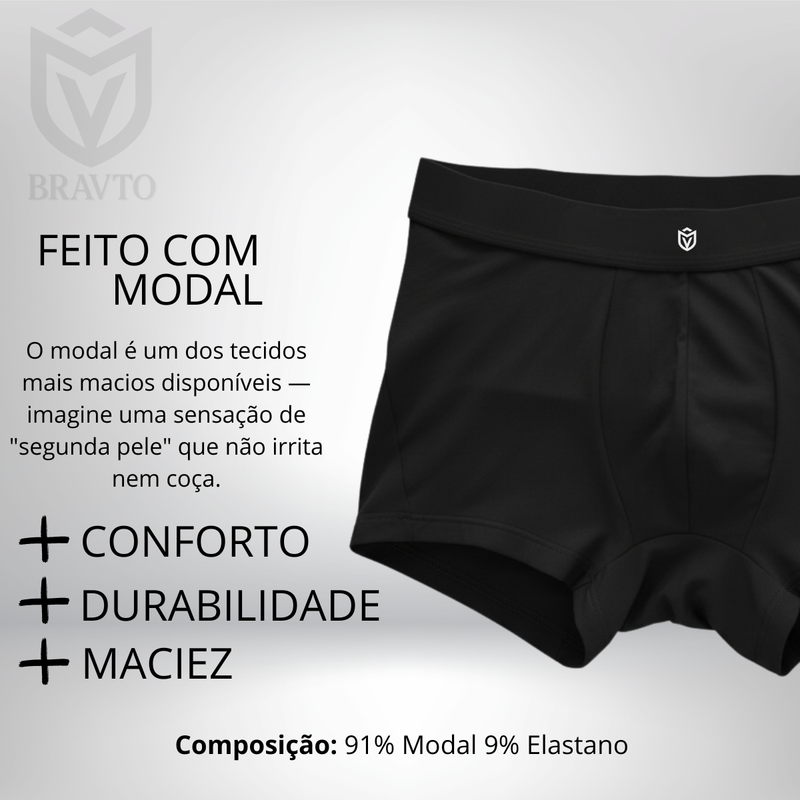 Kit Com 5 Cueca Trunk Modal Bravto