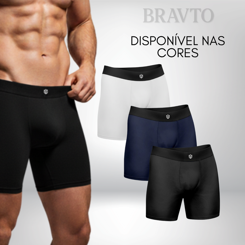 Kit com 5 Cueca Boxer Long Antimicrobiana Bravto