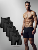 Kit com 5 Cueca Boxer Long Antimicrobiana Preta BRAVTO