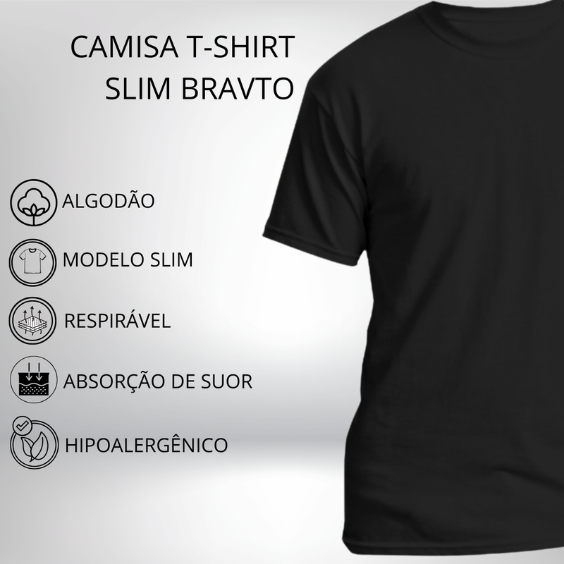 Kit com 3 Camiseta de Algodão Manga Curta Bravto