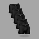 Kit 5 Cuecas Boxer Microfibra Classic Preto BRAVTO - Conforto e Estilo
