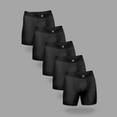 Kit com 5 Cueca Boxer Long Antimicrobiana Preta BRAVTO
