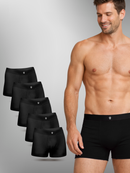 Kit 5 Cuecas Boxer Microfibra Classic Preto BRAVTO - Conforto e Estilo