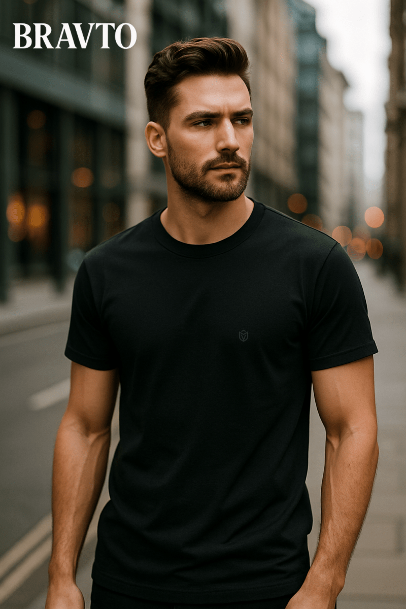 CAMISETA DE ALGODÃO MANGA CURTA BRAVTO - Bravto Group