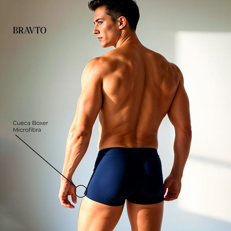 Cueca Boxer Microfibra Classic Chumbo BRAVTO - Bravto Group