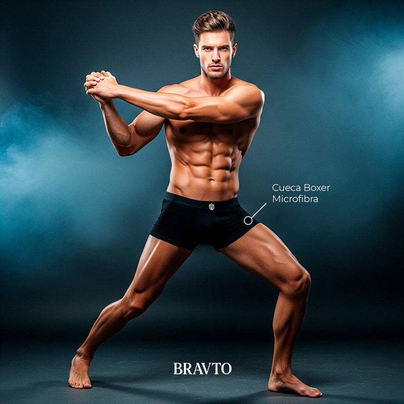Cueca Boxer Microfibra Classic Chumbo BRAVTO - Bravto Group