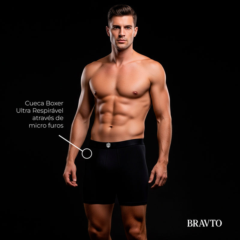 Cueca Boxer Long Super Dry - Black Edition