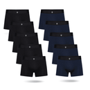 Kit com 10 Cueca Boxer Cotton Premium Preta e Marinho BRAVTO - Bravto Group