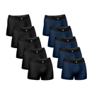 Kit com 10 Cueca Boxer Microfibra Classic Preto e Azul BRAVTO - Bravto Group