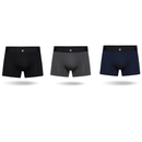 Kit com 3 Cueca Boxer Cotton Premium Preta, Chumbo e Marinho BRAVTO - Bravto Group