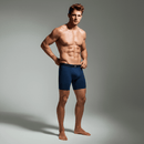 Modelo usando Kit com 3 Cueca Boxer Long Antimicrobiana BRAVTO, destacando durabilidade e elástico antialérgico.