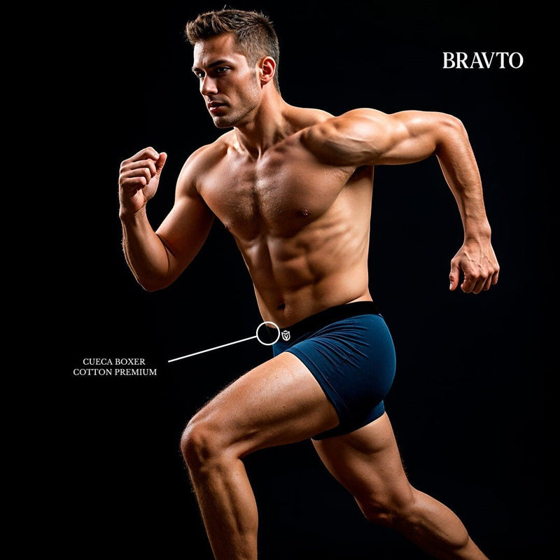 Kit com 5 Cueca Boxer Cotton Premium Preta BRAVTO - Bravto Group