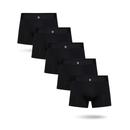 Kit com 5 Cueca Boxer Cotton Premium Preta BRAVTO - Bravto Group