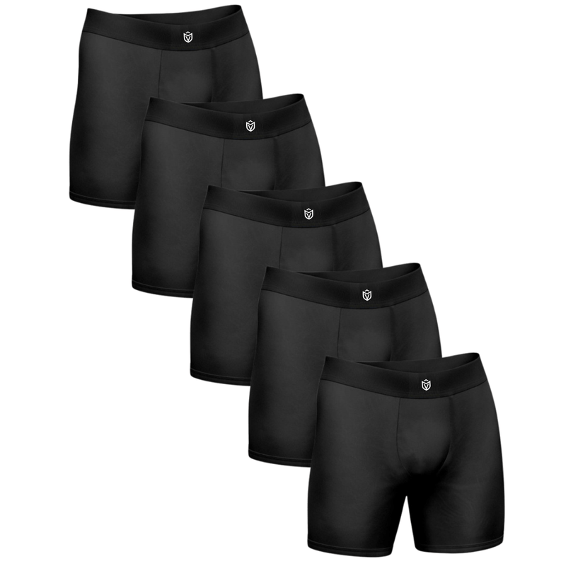 Kit com 5 Cueca Boxer Long Antimicrobiana Preta BRAVTO - Bravto Group