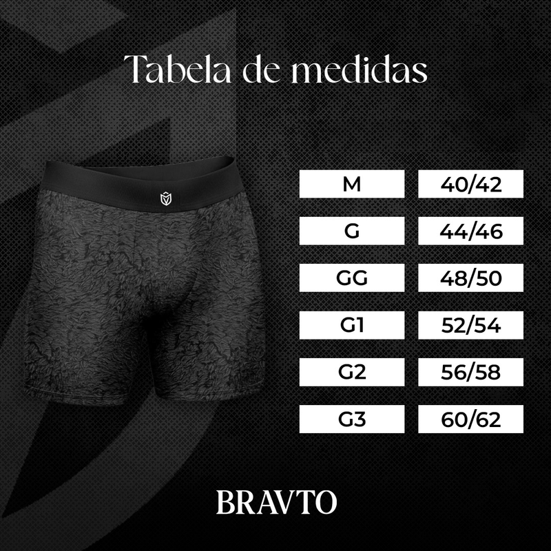 Kit com 5 Cueca Boxer Long Estampas Digitais BRAVTO - Bravto Group