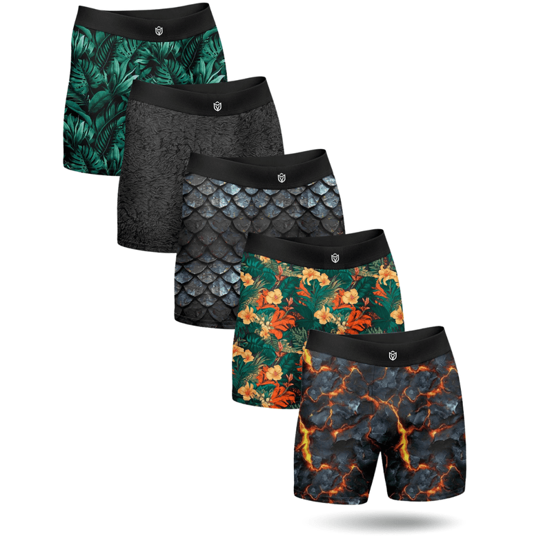 Kit com 5 Cueca Boxer Long Estampas Digitais BRAVTO - Bravto Group