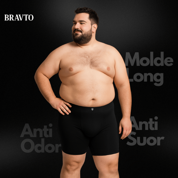 Kit com 5 Cueca Boxer Long Plus Size Antimicrobiana BRAVTO - Bravto Group
