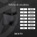 Kit com 6 Cueca Boxer Microfibra Classic Preto, Chumbo e Marinho BRAVTO - Bravto Group