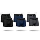 Kit com 6 Cueca Boxer Microfibra Classic Preto, Chumbo e Marinho BRAVTO - Bravto Group