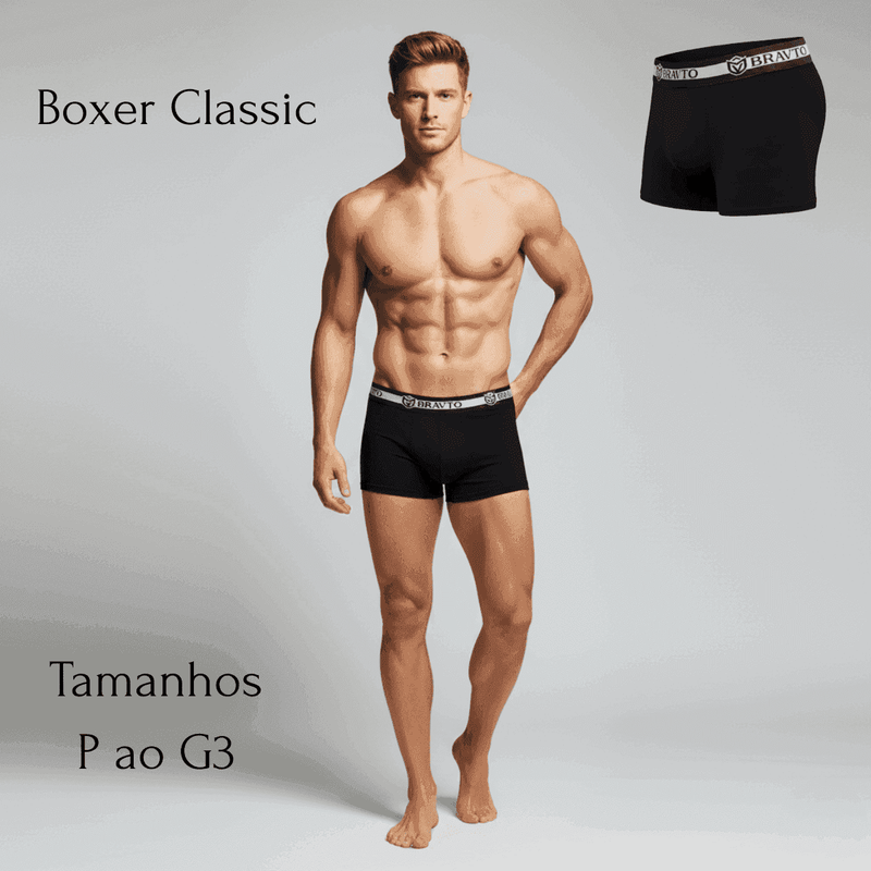 Kit com 8 Cueca Boxer Masculina Cotton Classic Bravto - Bravto Group