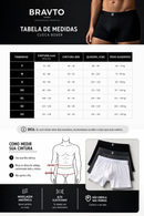 Kit 5 Cuecas Boxer Microfibra Classic Preto BRAVTO - Conforto e Estilo